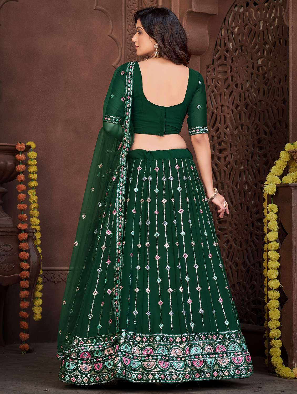 women embroidered lehenga choli with dupatta - 20970473 - Standard Image - 2