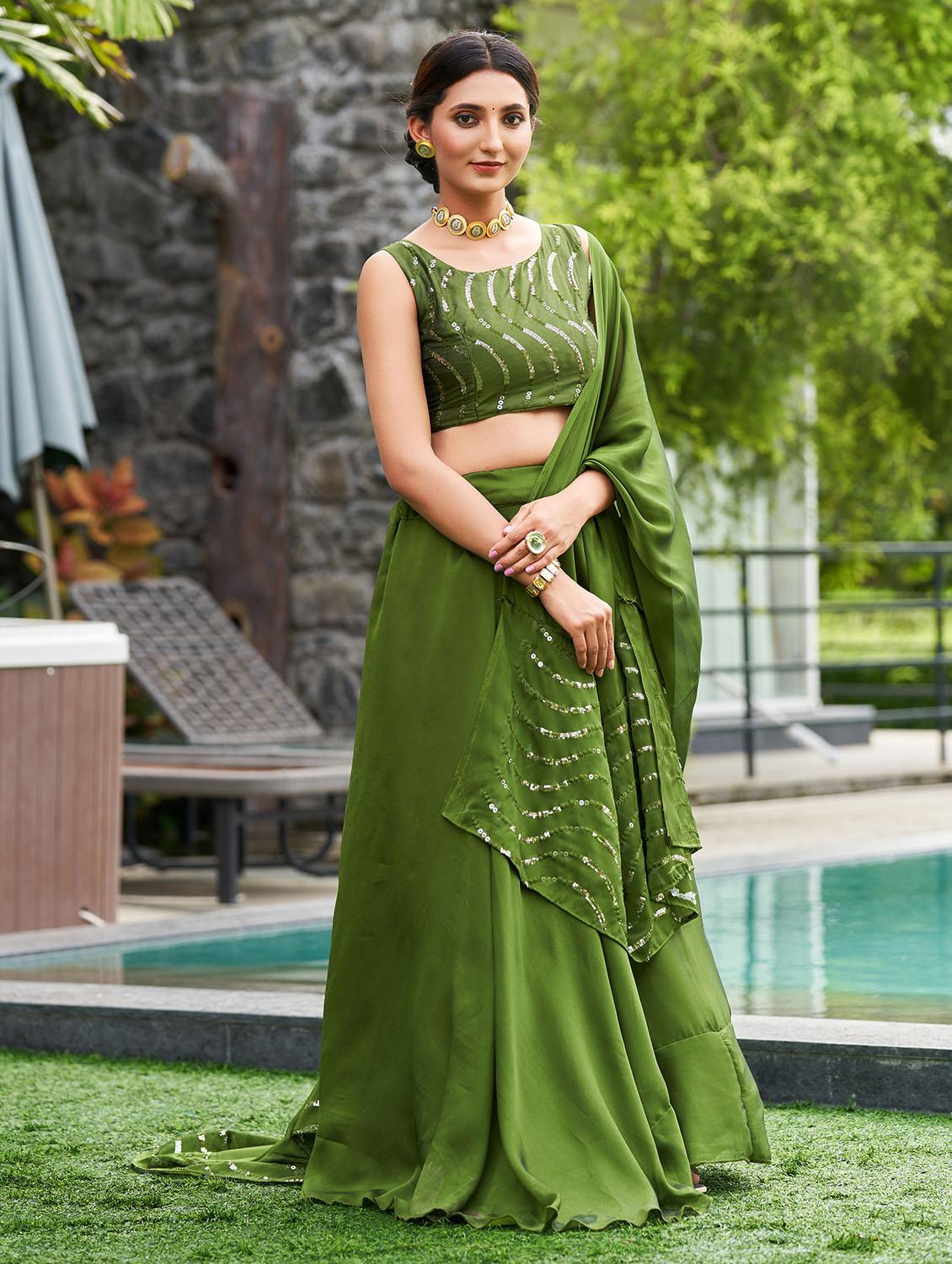women flared semi-stitched lehnga - 20970481 - Zoom Image - 0