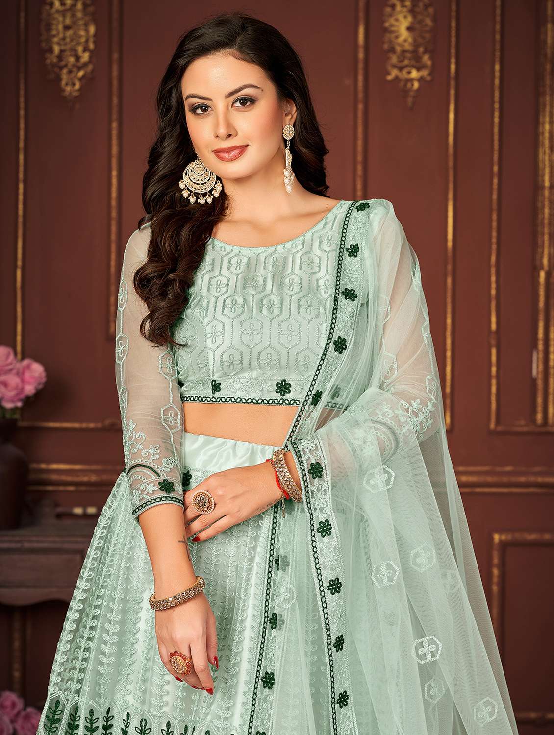 women embroidered lehenga choli with dupatta - 20970489 - Standard Image - 2