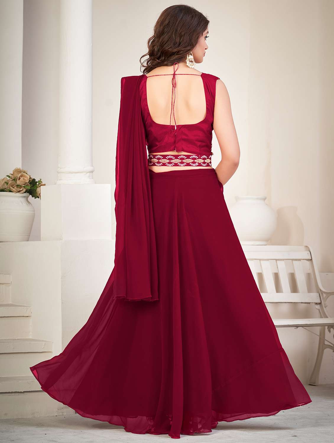 women flared semi stitched lehenga  - 20970502 -  Standard Image - 2