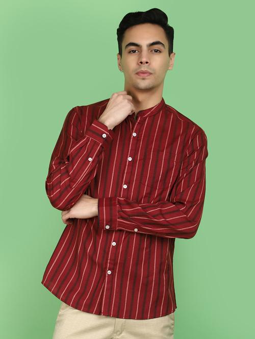 stripes printed casual shirt - 20970617 - Standard Image - 0