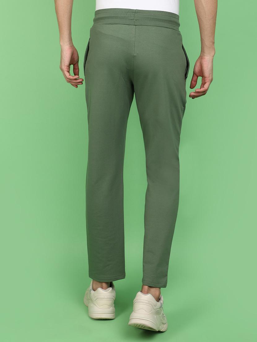 olive cotton full length track pant - 20970630 - Standard Image - 2