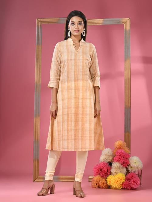 women three quarter sleeve angrakha kurta - 20970846 - Standard Image - 0