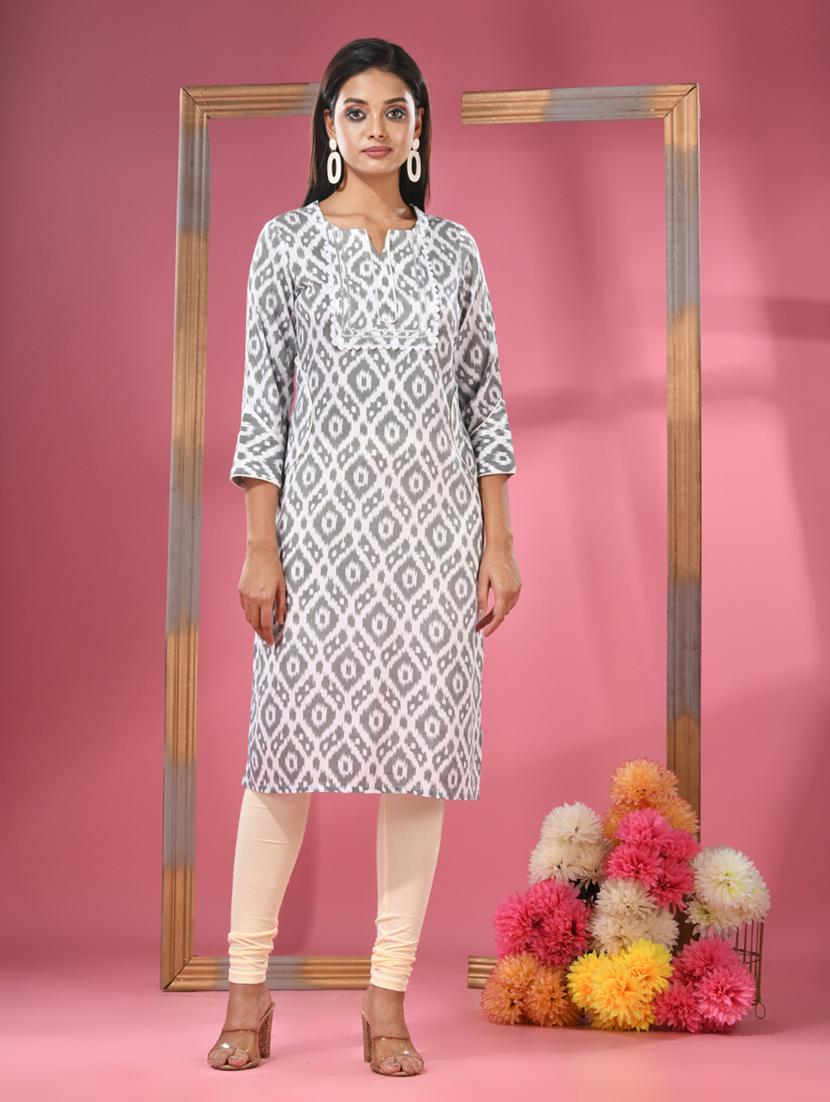 women three quarter sleeve straight kurta - 20970848 -  Zoom Image - 0