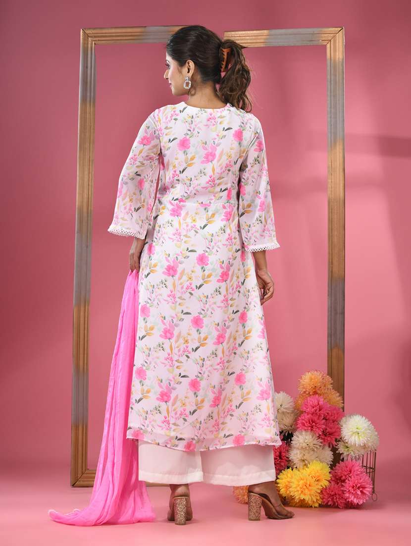 women floral kurta palazzo set with dupatta - 20970865 -  Standard Image - 2