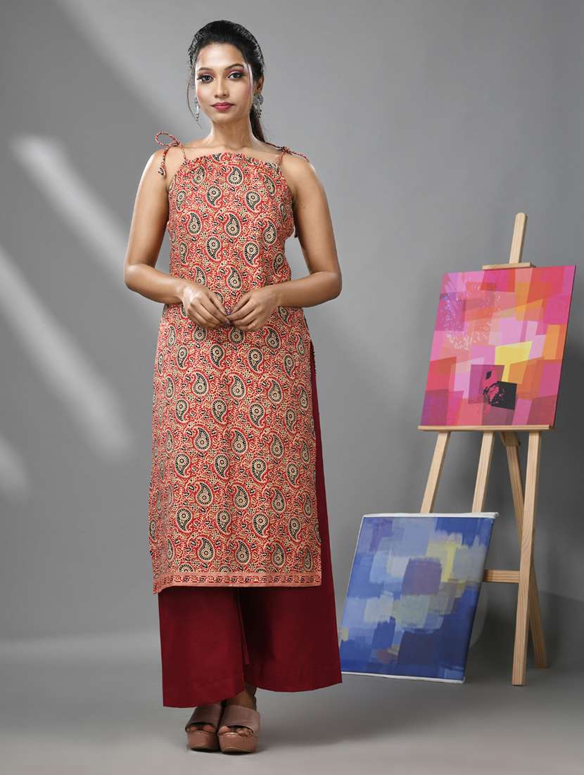 women printed kurta palazzo set