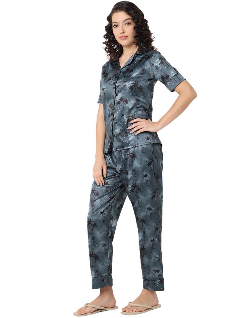 women printed pyjama nightwear set - 20971014 -  Standard Image - 2