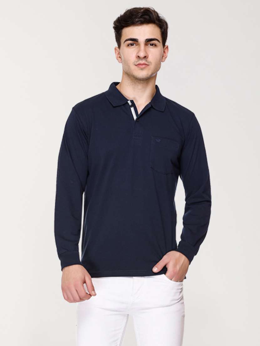 men solid polo t-shirt