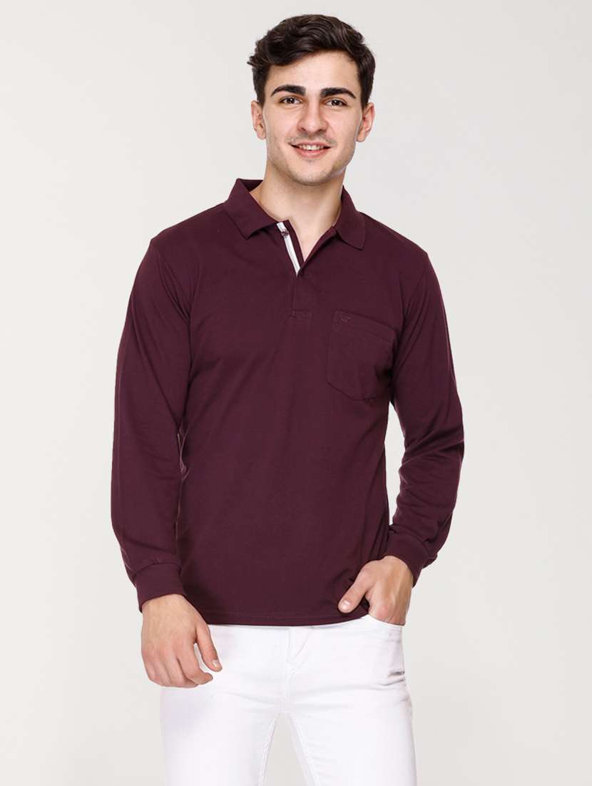 men solid polo t-shirt