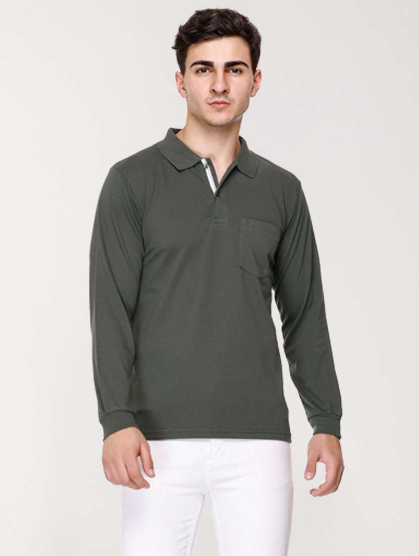 men solid polo t-shirt