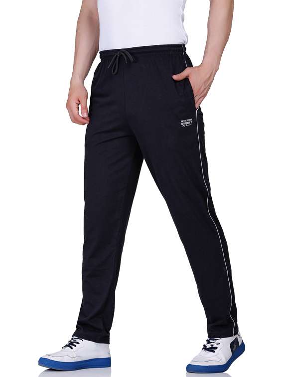 men mid rise placement printed full length track pant