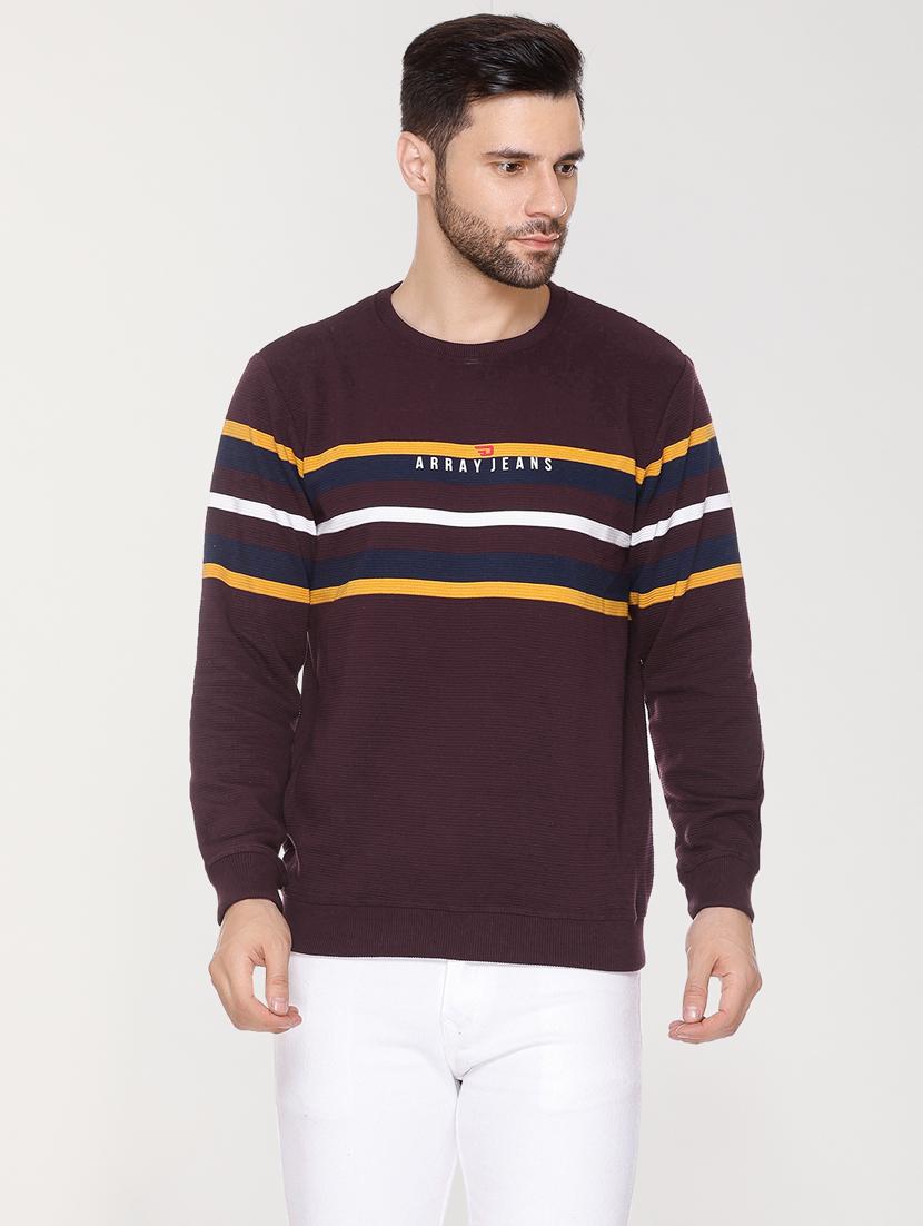 men long sleeved striped sweatshirt - 20971544 - Zoom Image - 0