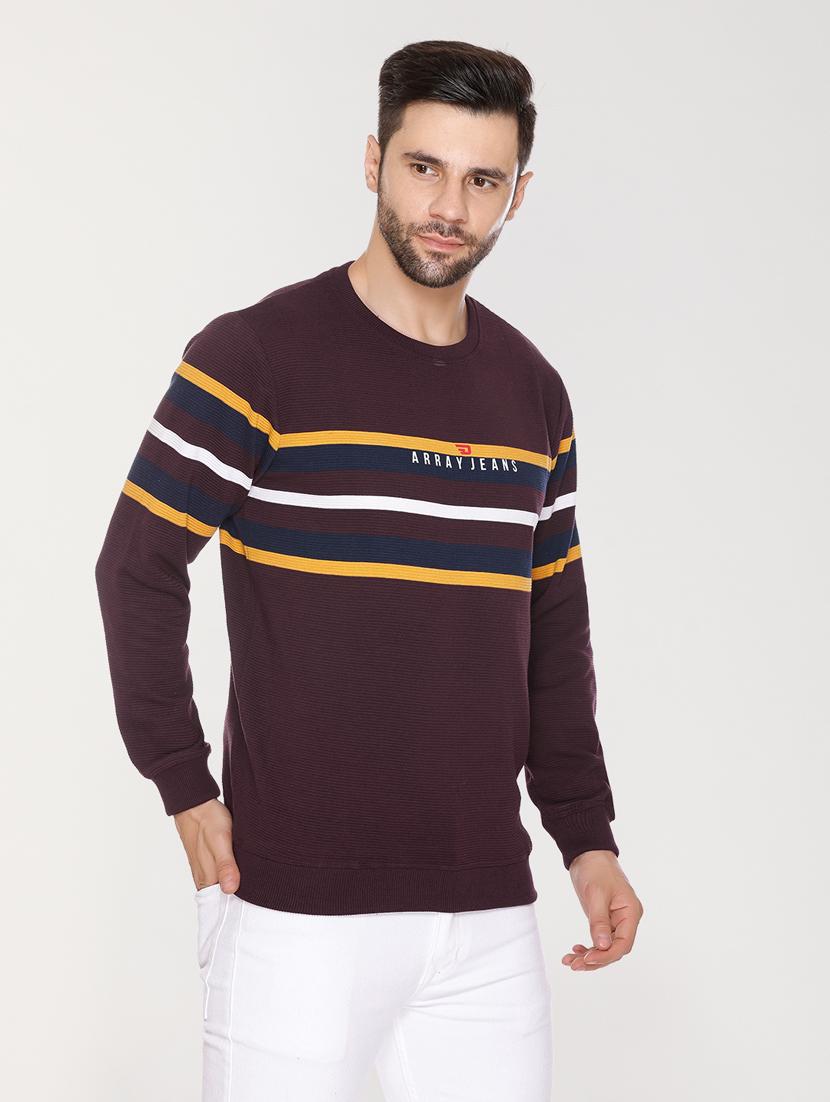 men long sleeved striped sweatshirt - 20971544 - Standard Image - 2