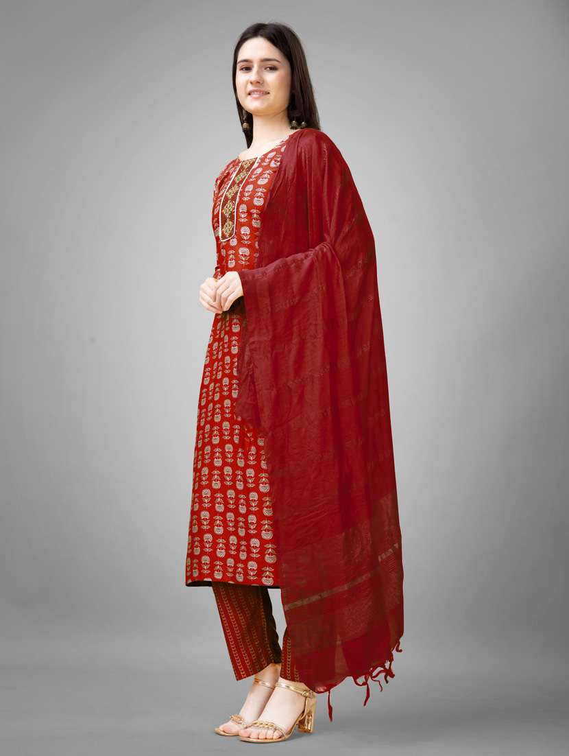 women three quarter sleeve kurta pant set - 20971627 - Standard Image - 2