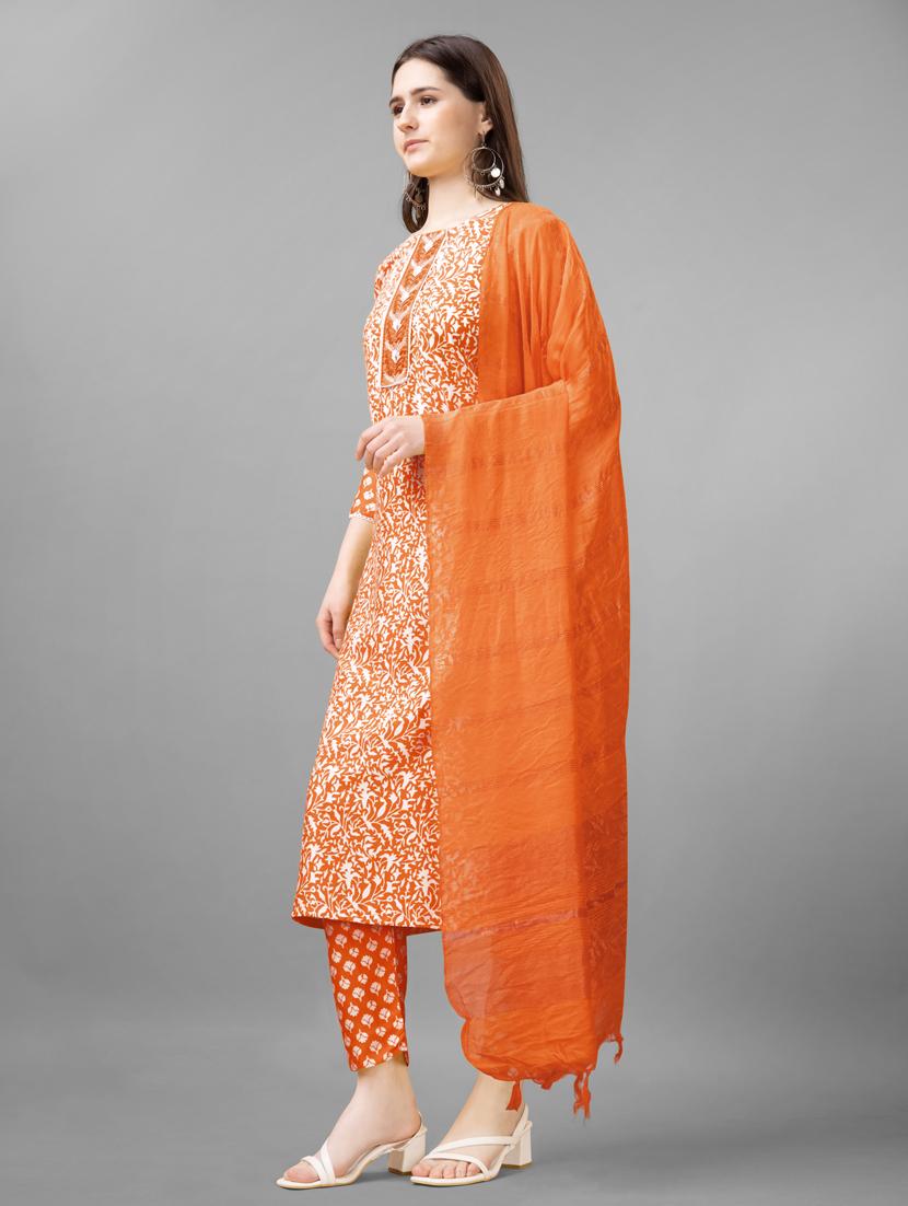 women three quarter sleeve kurta pant set - 20971633 - Standard Image - 2