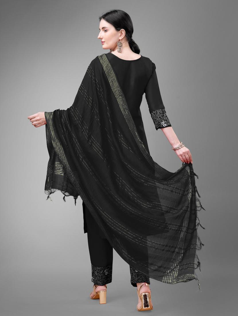 women three quarter sleeve kurta pant set - 20971694 - Standard Image - 2