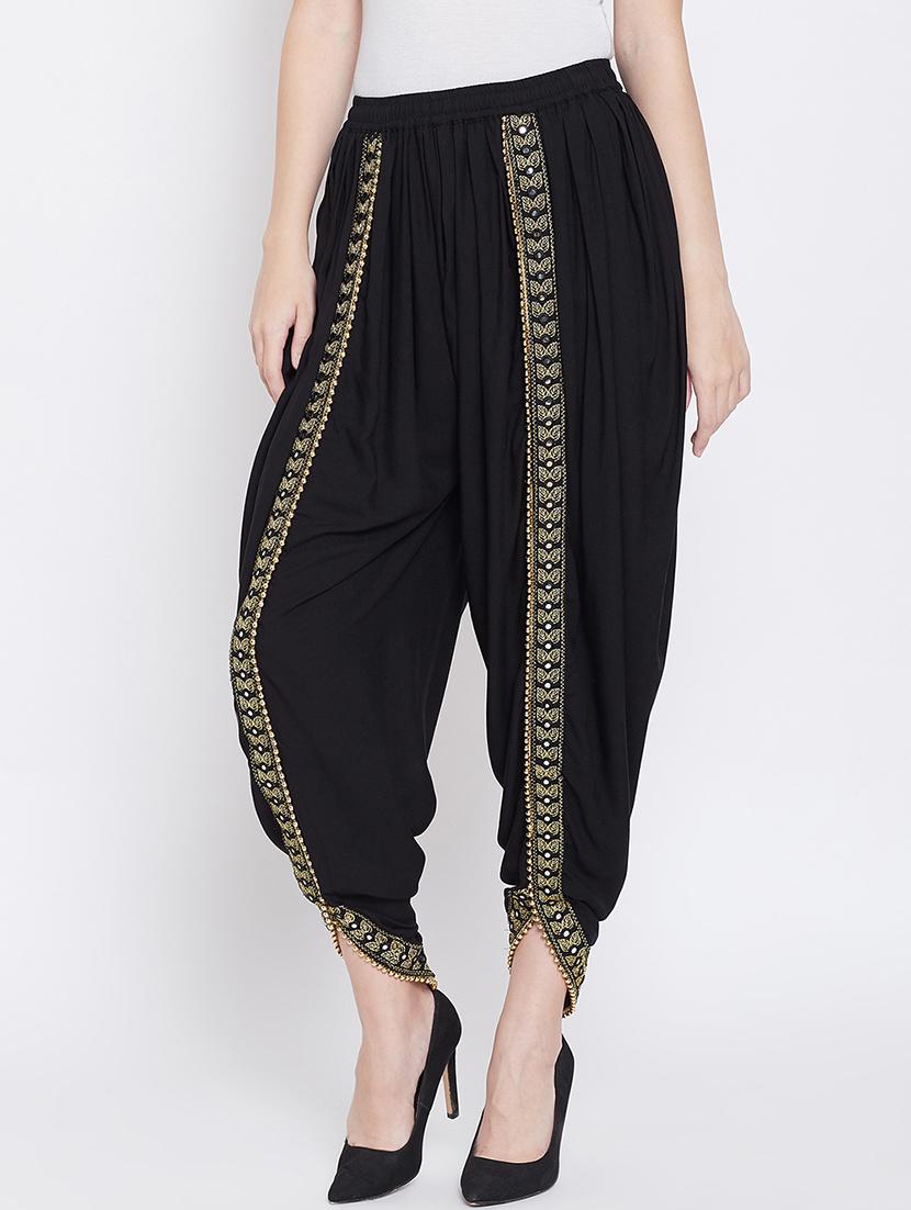black rayon dhoti salwar salwars - 20971776 - Standard Image - 2
