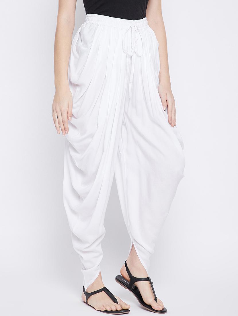 women solid color dhoti salwar - 20971786 - Standard Image - 2