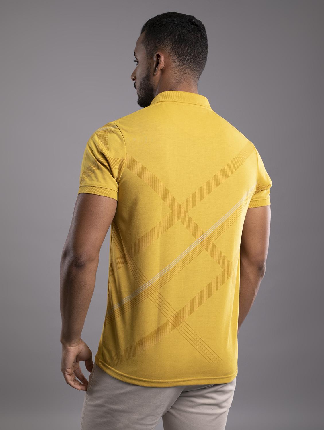 men yellow regular fit printed polo t-shirt - 20972089 - Standard Image - 2