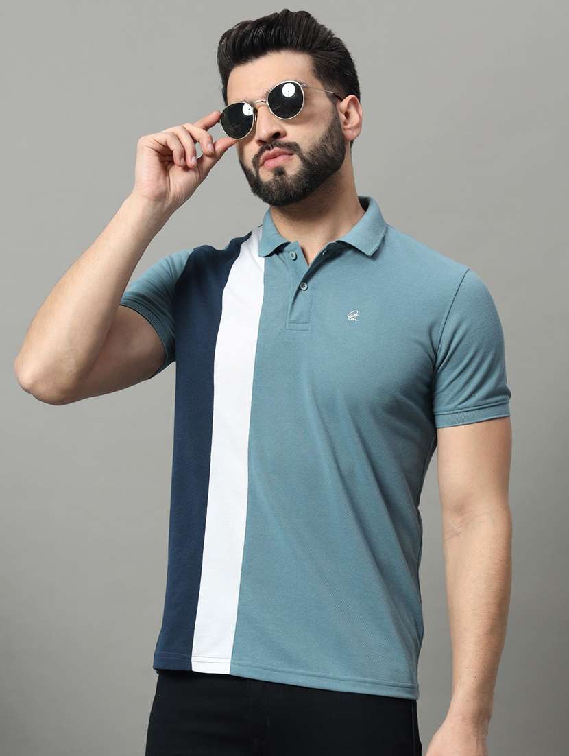men color block polo t-shirt