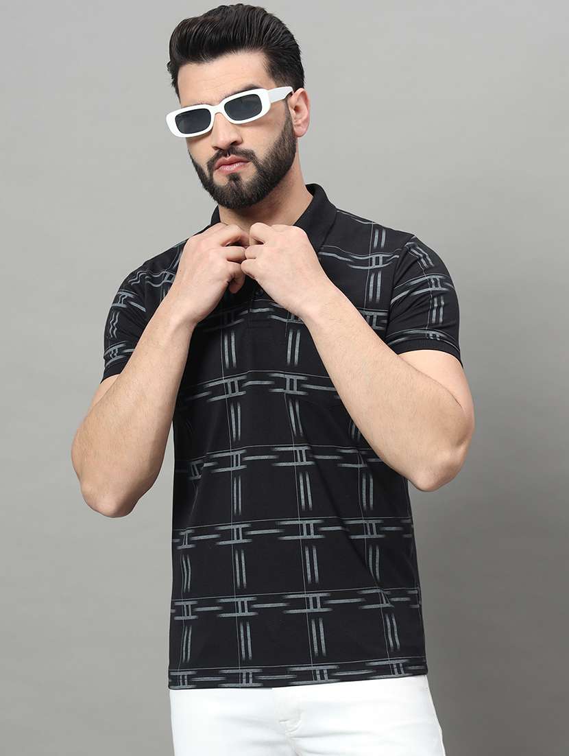 men checkered polo t-shirt
