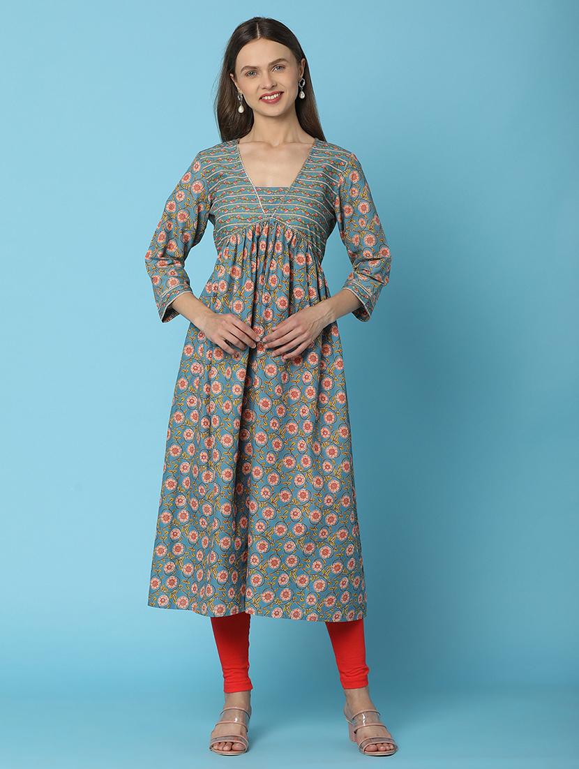 women multicolored printed a-line kurta - 20972443 - Zoom Image - 0