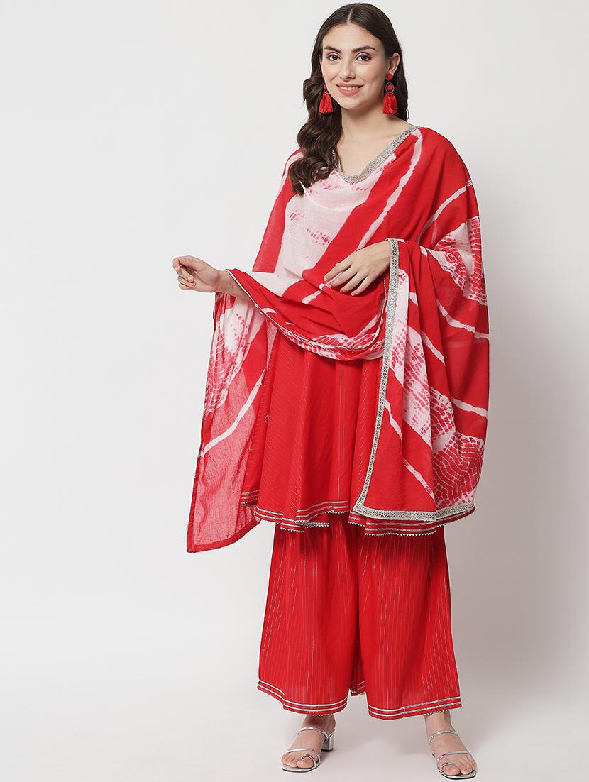 women printed kurta palazzo suit set - 20972519 - Standard Image - 2
