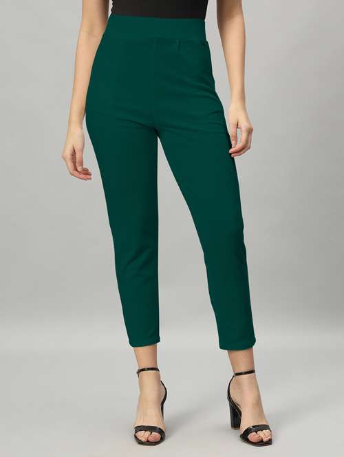 women mid-rise solid chinos trouser - 20972551 -  Standard Image - 0
