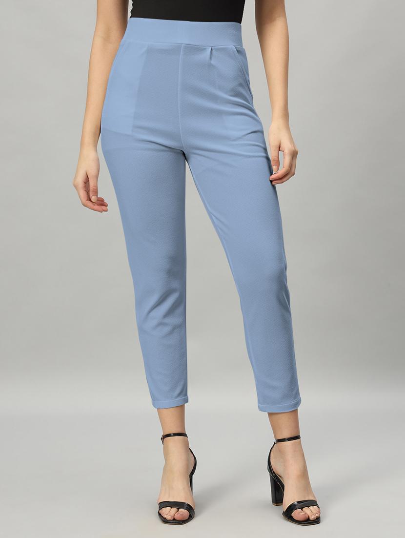 women mid-rise solid chinos trouser