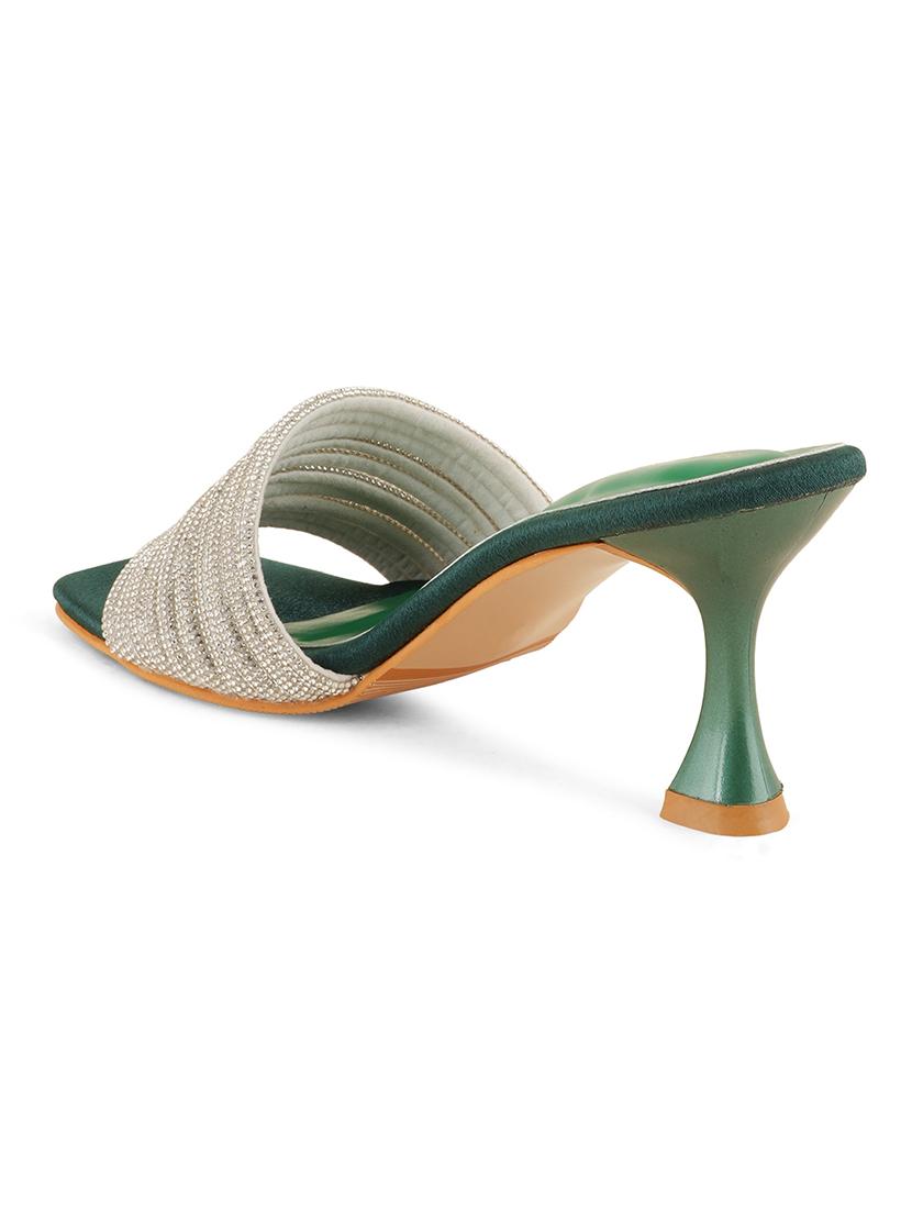 green synthetic slip on sandals - 20973824 - Standard Image - 2