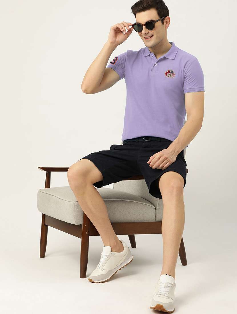 men polo neck placement print t-shirt - 20977360 -  Standard Image - 2