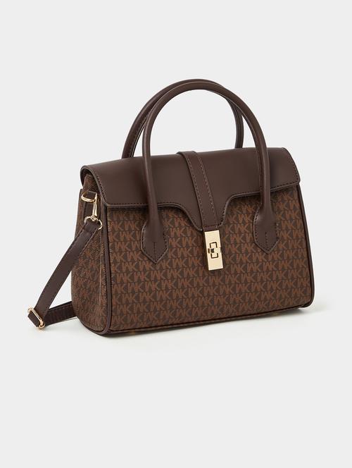 brown printed handbag - 20977372 -  Standard Image - 0