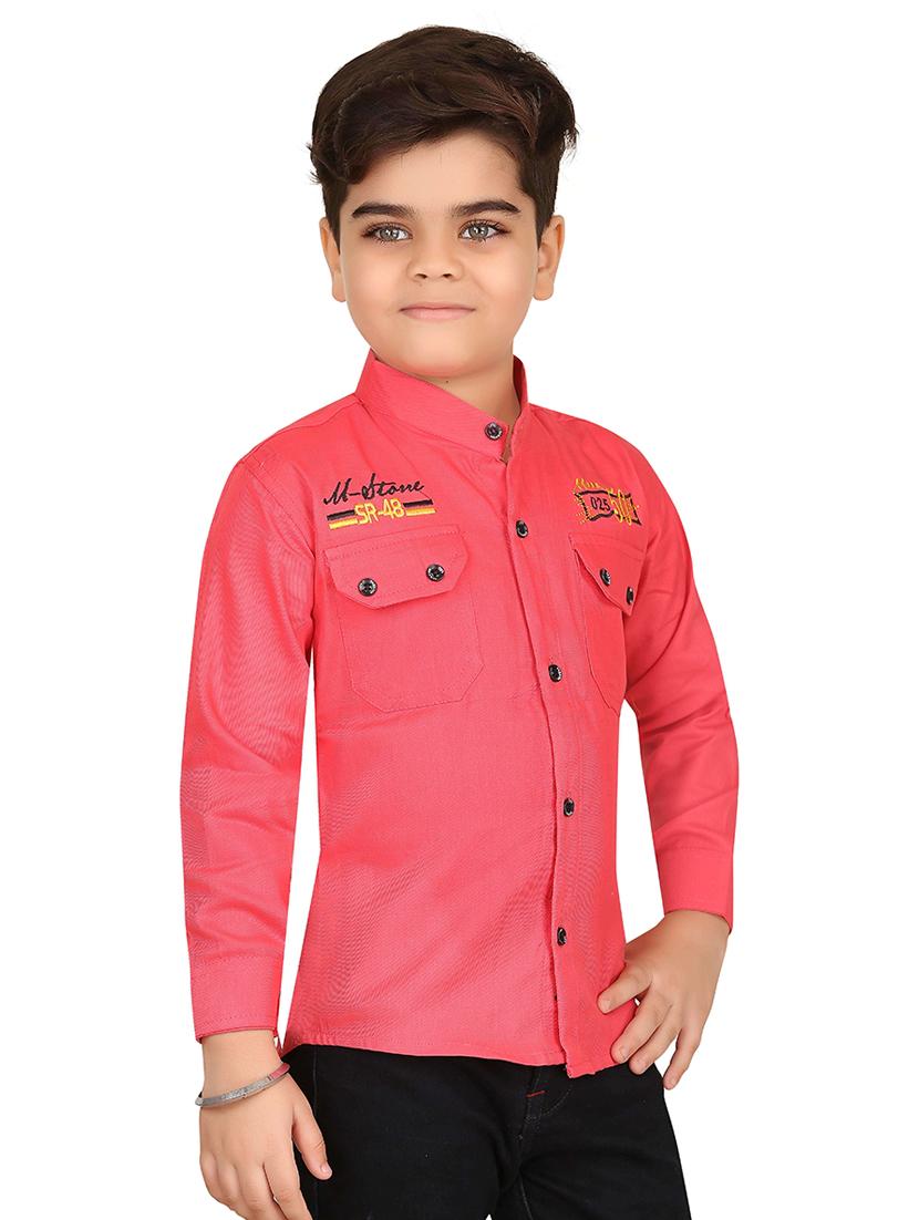 red cotton blend shirt - 20977539 - Standard Image - 2