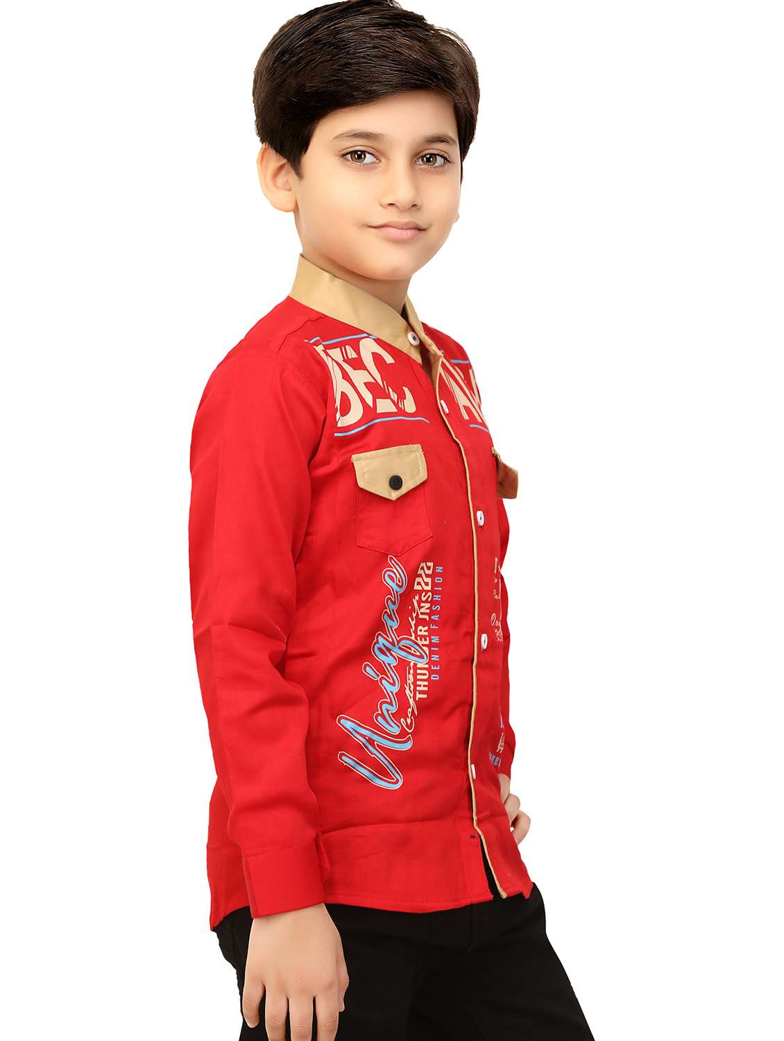 red cotton blend shirt - 20977719 -  Standard Image - 2