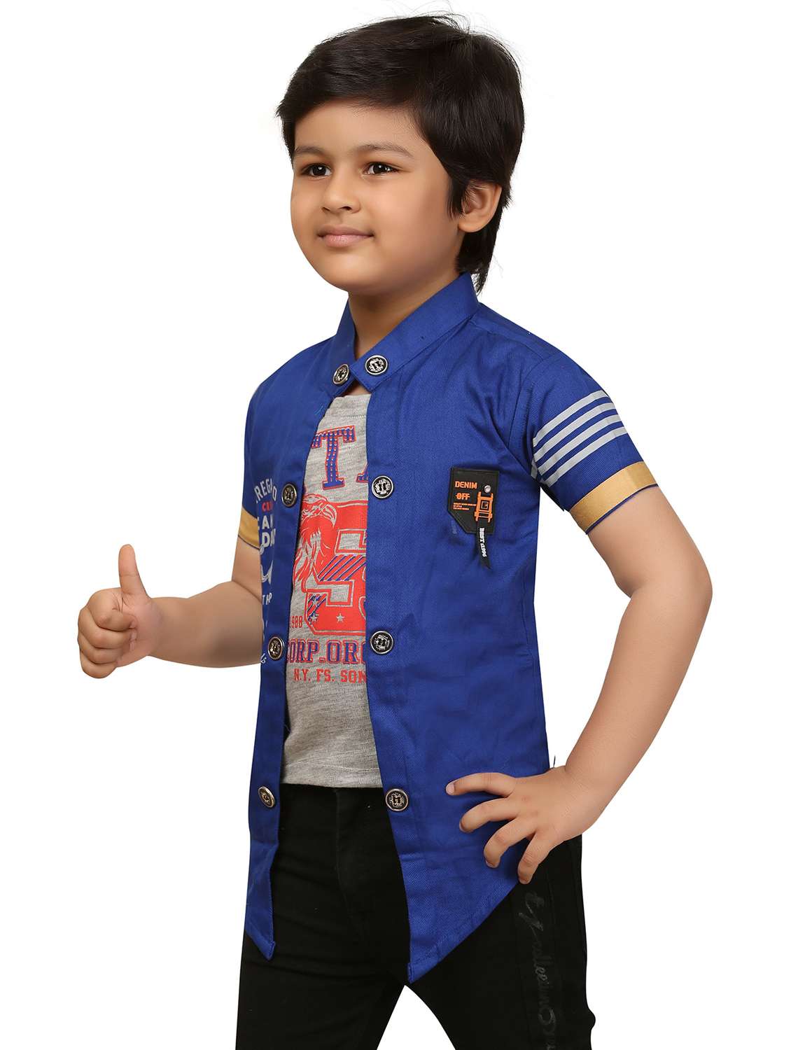 boys typographic jacket with attached t-shirt - 20977769 -  Standard Image - 2