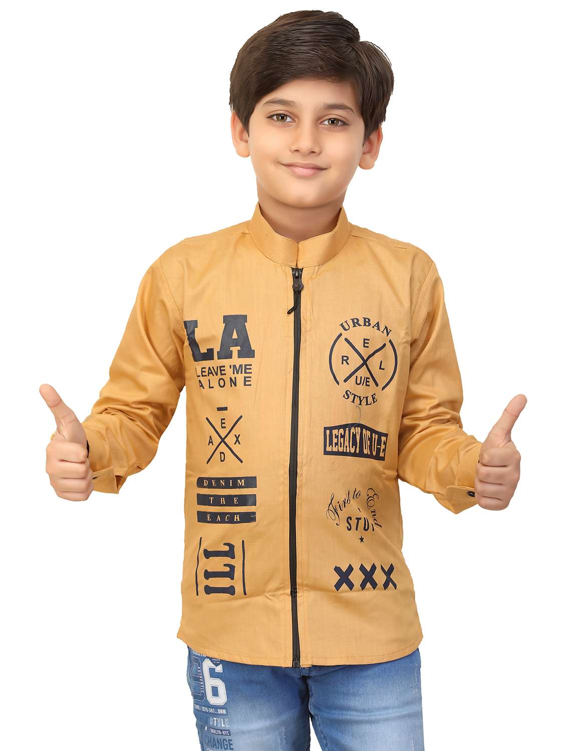 boys typographic jacket with attached t-shirt
