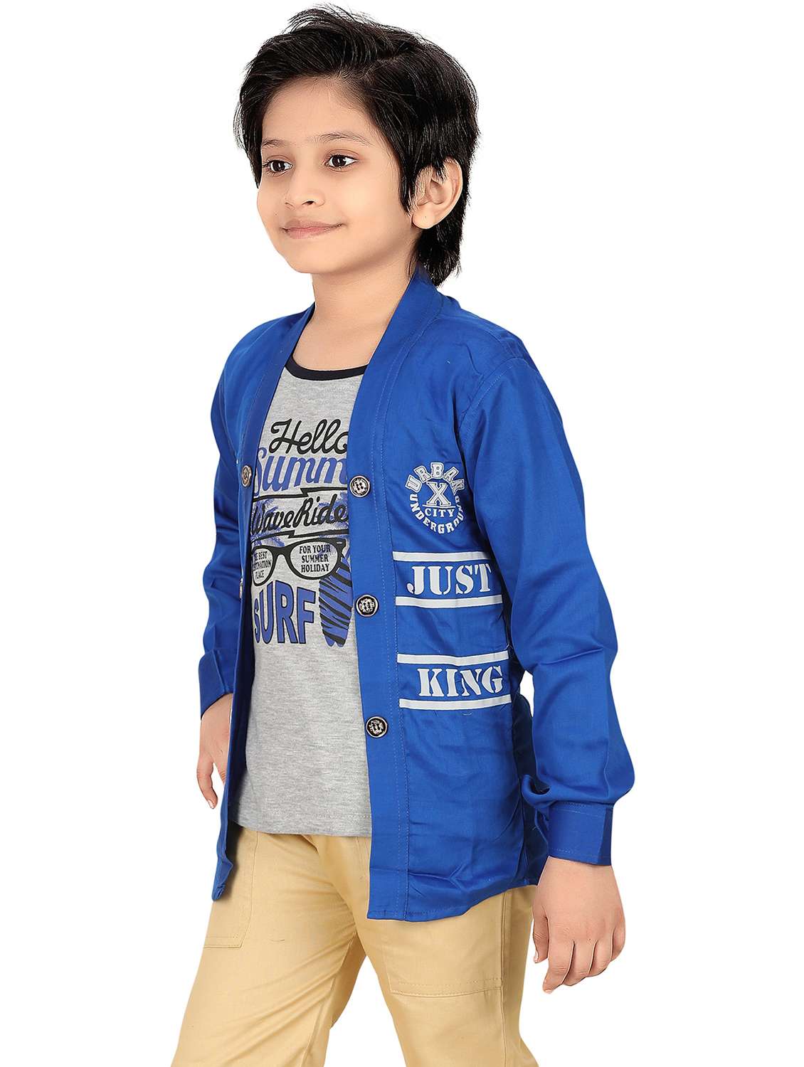 Boys Typographic Jacket With Attached T-shirt - 20977791 -  Standard Image - 2