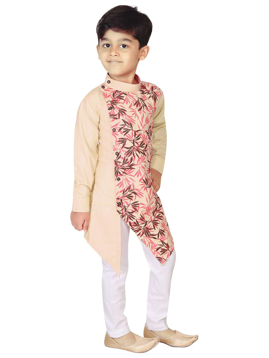 boys printed asymmetric kurta & pyjama set - 20977877 -  Standard Image - 2