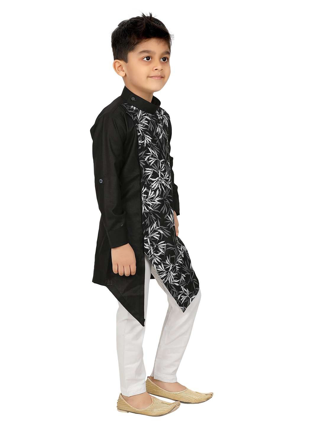 boys printed asymmetric kurta & pyjama set - 20977879 -  Standard Image - 2