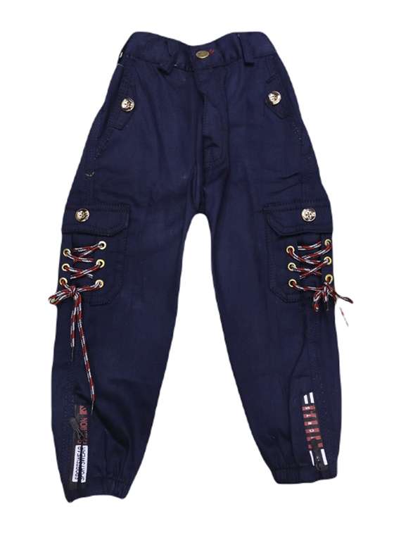 boys mid rise patch work jogger 