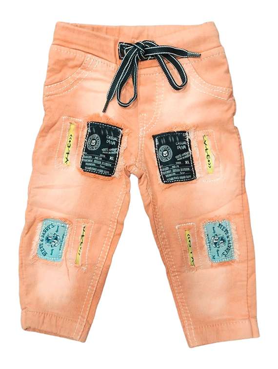 boys mid rise patch work jogger 