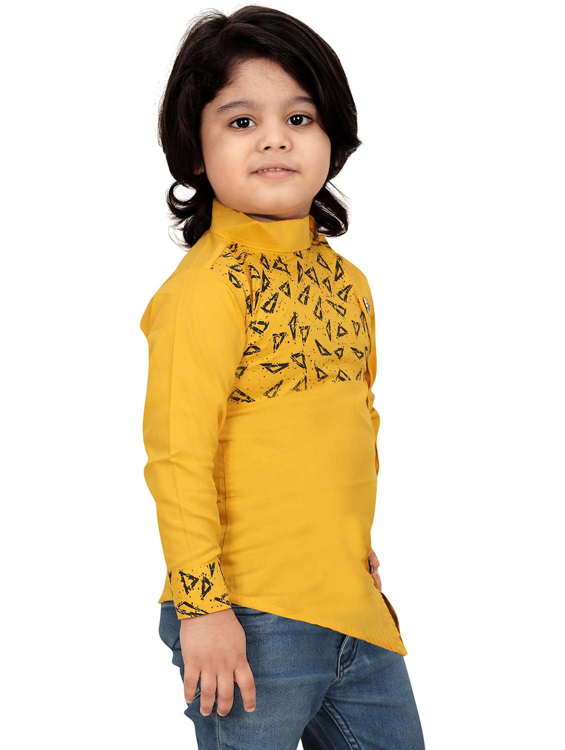 boys placement printed asymmetric kurta  - 20978326 -  Standard Image - 2