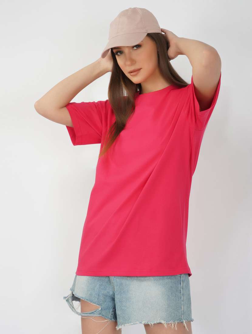 round neck back print t-shirt 