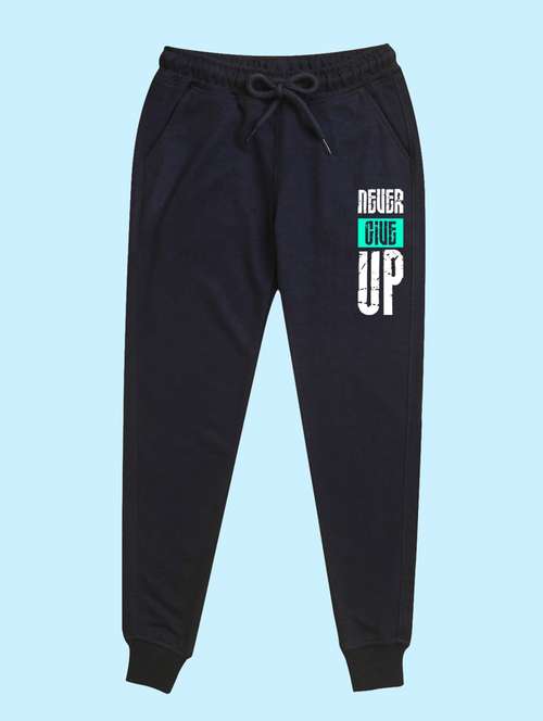 navy blue placement print detailed jogger - 20978695 - Standard Image - 0