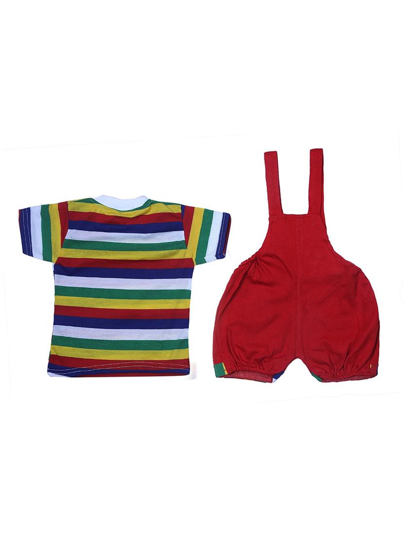 kids striped t-shirt & dungree set - 20979062 - Standard Image - 2