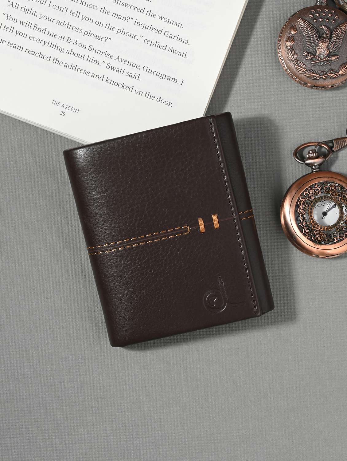 brown leather wallet