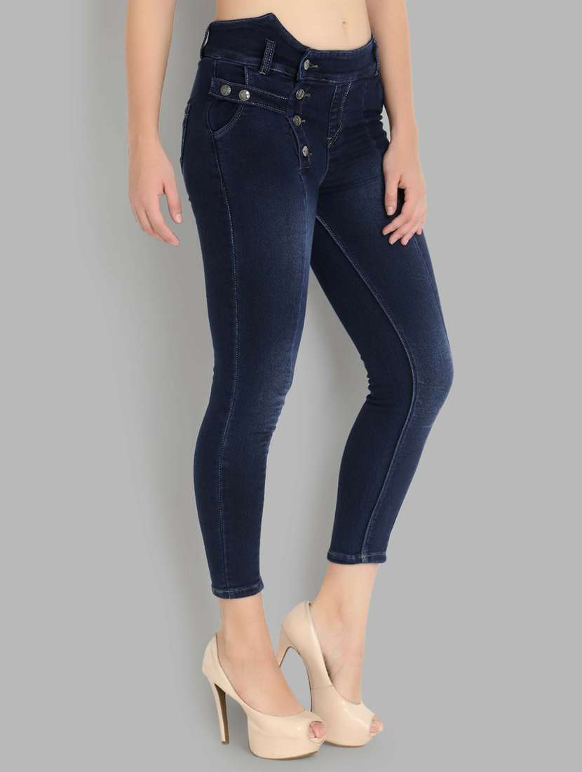 women high-rise blue skinny fit jean - 20980765 - Standard Image - 2