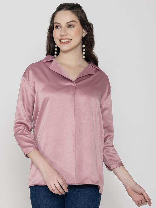 women collared solid regular top - 20982205 -  Standard Image - 0