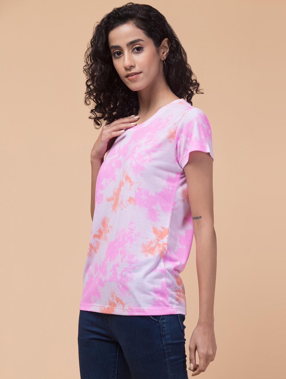 women tie & dye round neck t-shirt - 20982408 - Standard Image - 2