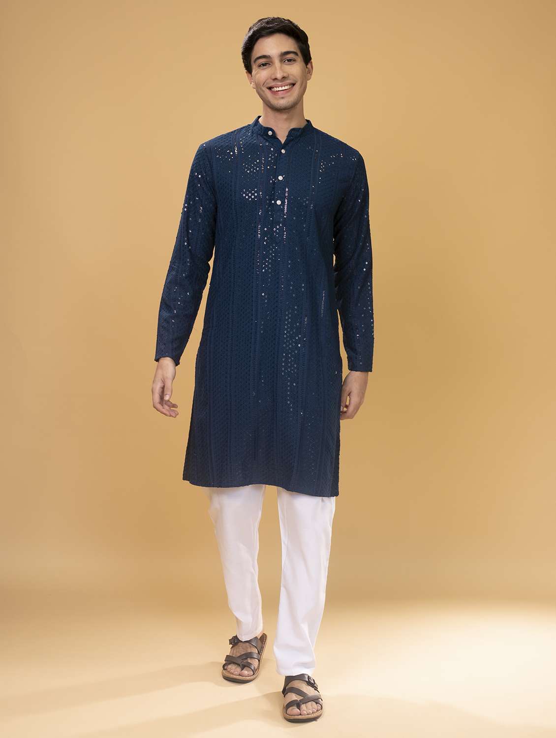 peacock viscose kurta pyjama ethnic wear set